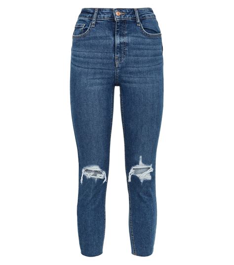 womens petite blue ripped skinny jeans aa sourcing