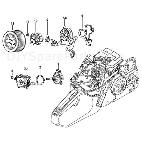 stihl ms  chainsaw ms  mvw parts diagram carburetor bracket