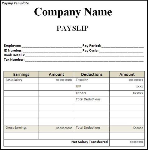 get employee pay slip template format projectmanagersinn payroll template office templates