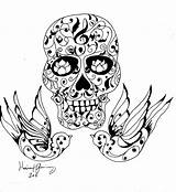 Tattoo Andorinha Skulls Pencil Swallow Zozi sketch template