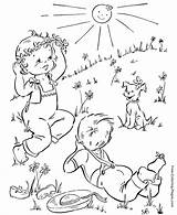 Coloring Spring Pages Kids Color Printable Kid Sheets Book Sunny Nature Sheet Preschool Fun Boys Colouring Clipart Girl Colorat Primavara sketch template