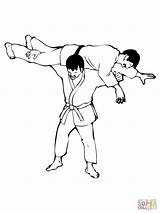 Judo Coloring Pages Kata Guruma Printable Throwing Popular sketch template