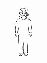Girl Standing Sister Coloring Pages Lds Young Primary Nursery Trousers Wearing Illustration Primarily Inclined Hair Simple sketch template