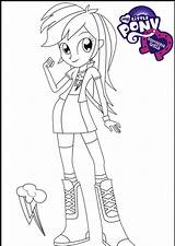 Dash Rainbow Coloring Pages Girls Pony Equestria Little Printable Print sketch template