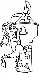 Dragon Castle Coloring Climb Wecoloringpage Cartoon sketch template