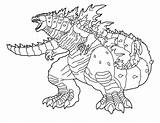 Godzilla Colorear sketch template