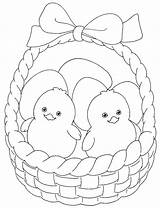 Easter Coloring Basket Pages Kids sketch template