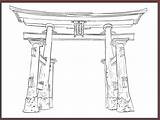 Gate Torii Drawing Drawings Line Paintingvalley sketch template