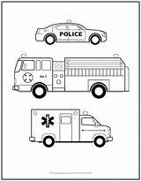 Ambulance Ambulances Firetruck Supercoloring Entertained Busy sketch template