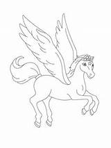 Coloring Flying Pegasus Horse Pages Color Printable Pony Unicorn Kids Little Colouring Drawing Print sketch template