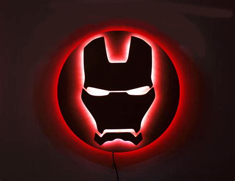 iron man marvel superhero lighted sign tony stark lamp marvel led