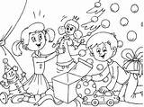 Christmas Coloring Pages Morning Opening Presents Pinnwand Auswählen sketch template