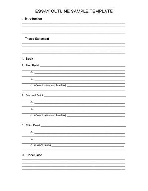 essay outline sample template  word   formats page