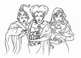 Pocus Hocus Coloring Pages Halloween Line Sisters Printable Colouring Drawing Disney Deviantart Choose Board Happy sketch template