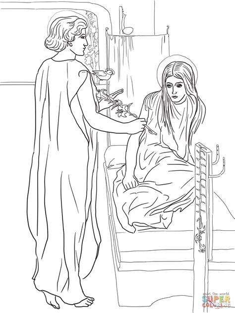 angel  mary coloring page coloring home