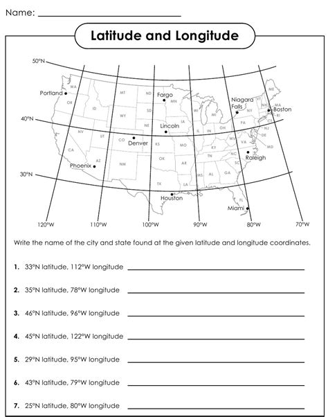 lines  latitude  longitude practice worksheets
