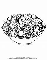 Salad Coloring Colouring Pages Fruit Drawing Food Printable Kids Sheets Book Salads Menu sketch template