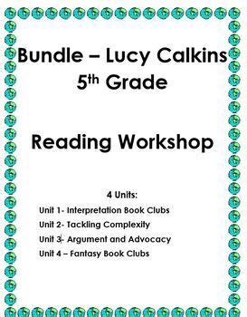lucy calkins lesson plans grade  reading bundle  units