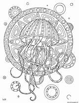 Jellyfish Zentangle Adulte Kleurplaten Gethighit Medusa Supercoloring Emoji Drukuj sketch template
