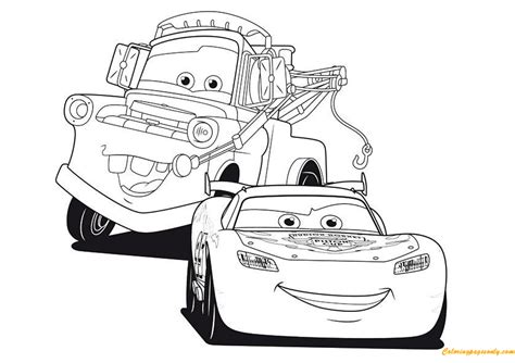 cars lightning mcqueen  friend  disney coloring page
