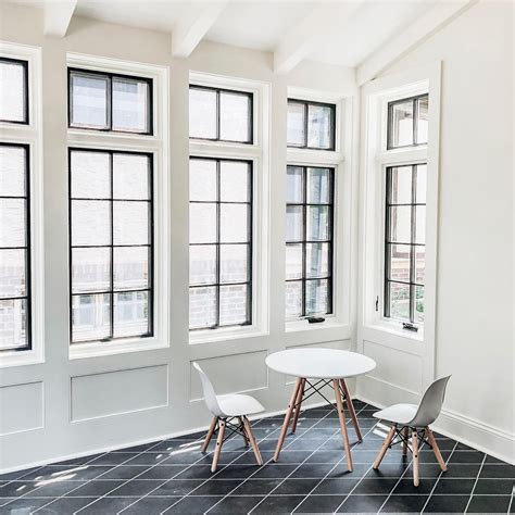 black frame windows showcase classic grille pattern living room windows house window design