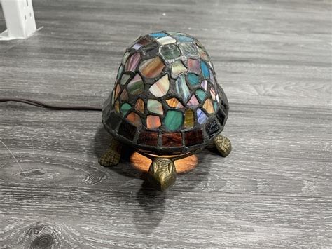 urban auctions stained glass turtle lamp