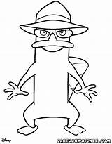 Coloring Ferb Phineas Pages Perry Agent Platypus Color Pumpkin Spookley Square Colouring Printable Party Print Birthday Clipart Birthdays Draw Popular sketch template