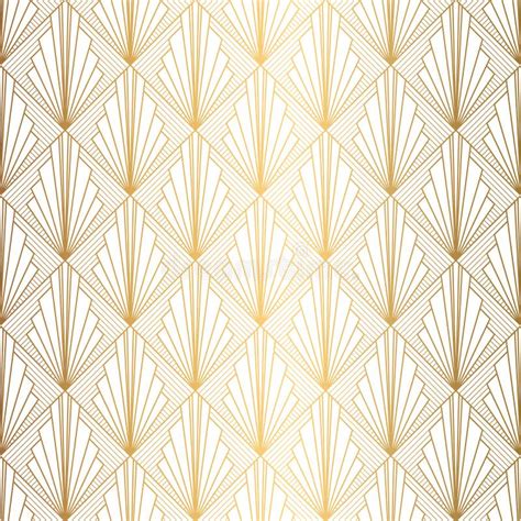 art deco pattern seamless white  gold background stock vector