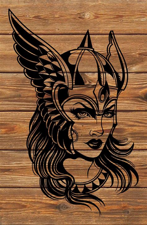 png svg file valkyrie viking warrior woman stencil for cricut etsy