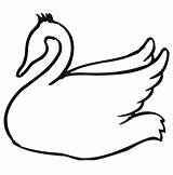 Swan Outline Coloring Printable Pages Swimming Color Swans sketch template
