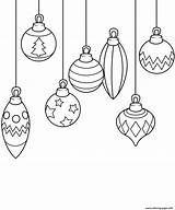 Ornaments Coloring Christmas Pages Printable Print Color Book sketch template