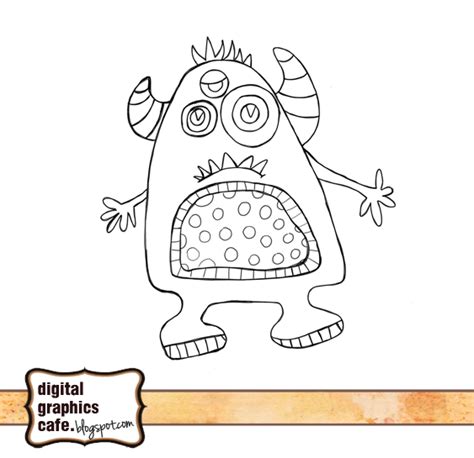 monster coloring page  kids