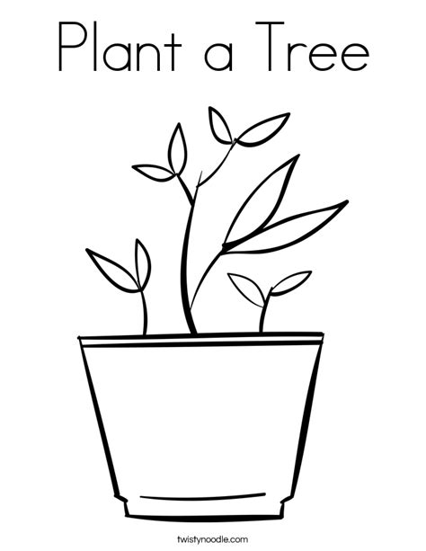 plant  tree coloring page twisty noodle