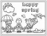 Spring Coloring Kids Printable First Activities Fun Color Happy Scene Sheet Activity Celebrate Print These Things Farther Down Available Post sketch template