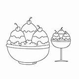 Cherry Coloring Ice Cream Sundae Cherries Pages Top Fruit Basket sketch template