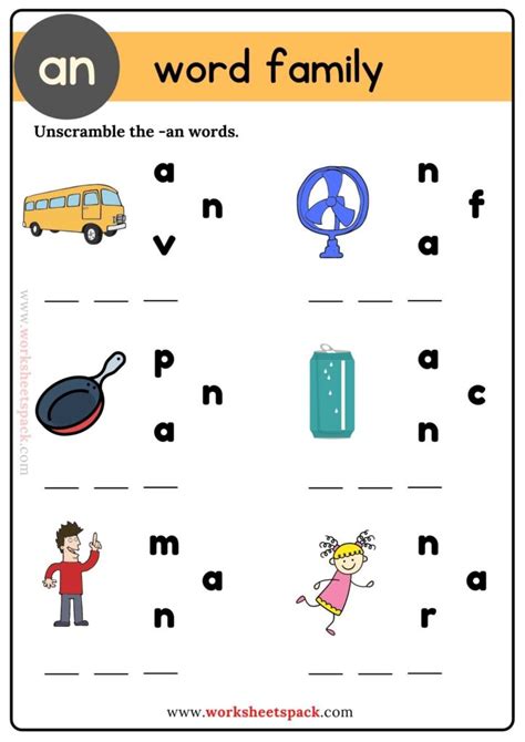 word family sentences worksheetspack