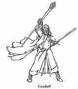 Coloring Pages Gandalf Getcolorings Lotr sketch template
