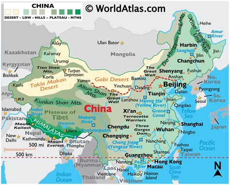 china large color map worldatlascom