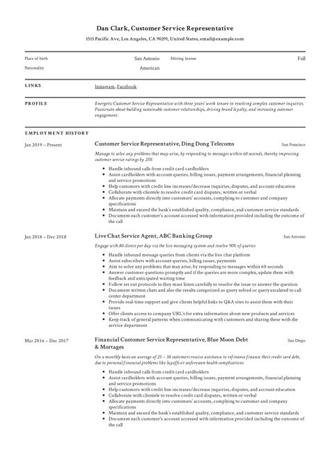 resume  customer service customer service resume examples