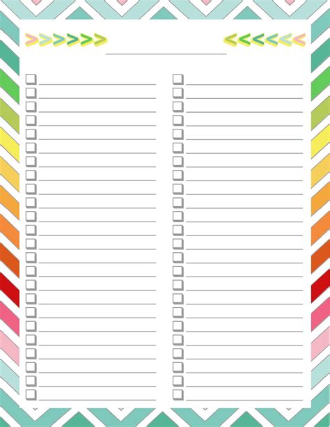 printable   list checklist templates excel word