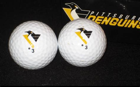 Pittsburgh Penguins Logo Golf Ball Sleeve 2 Balls Old Logo Pose Brand Ball