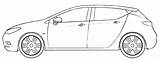 Opel Astra Coloring Pages Drawings Cool Print Cars sketch template