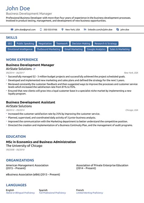 page resume templates