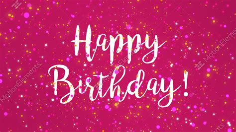 sparkly pink happy birthday greeting card video stock animation