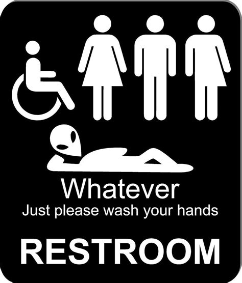 Funny Bathroom Sign 8 1 2 X 10 Restroom Sign Aluminum New An Alien Men