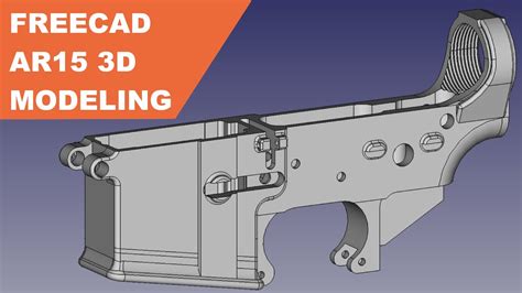 ar  receiver cad  modeling  freecad timelapse youtube