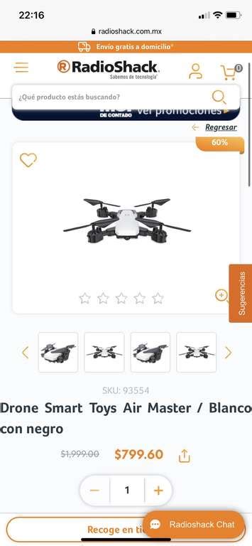 radioshack drone smart toys air master blanco  negro promodescuentoscom