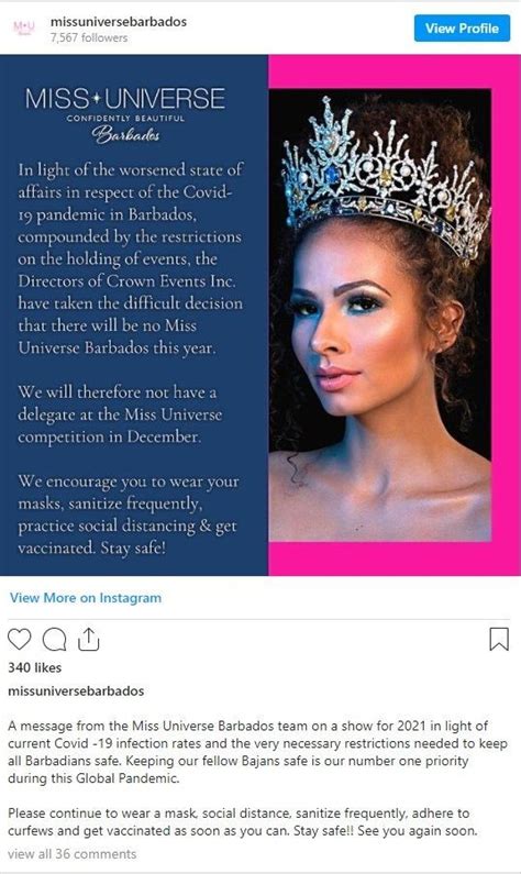 Missnews Barbados Withdraws Participation From Miss Universe 2021