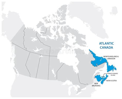 esamini la mappa degli stati atlantici canadesi canada atlantico