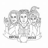 Pocus Hocus Sanderson Sisters sketch template